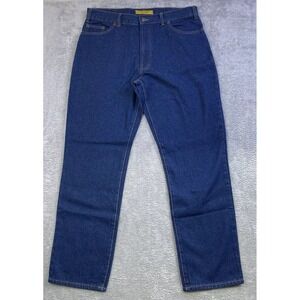 Real Ranch Jeans Men 35x32 Blue Denim  100% Cotton Straight Cowboy Workwear